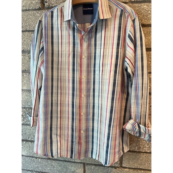 Tommy Bahama Mens Striped Button-Up Shirt M - Picture 3 of 9